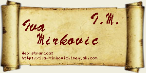Iva Mirković vizit kartica